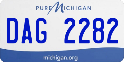 MI license plate DAG2282