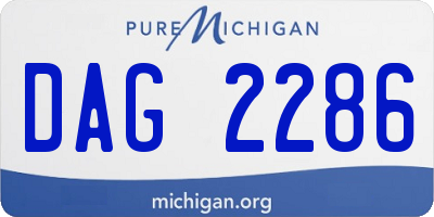 MI license plate DAG2286