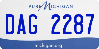 MI license plate DAG2287