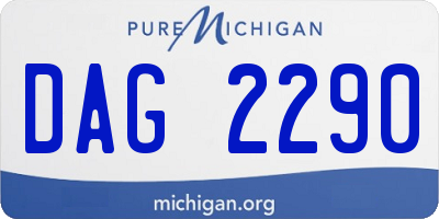 MI license plate DAG2290