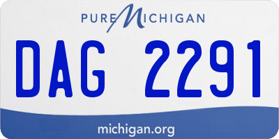 MI license plate DAG2291