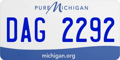 MI license plate DAG2292