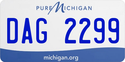 MI license plate DAG2299
