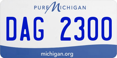 MI license plate DAG2300
