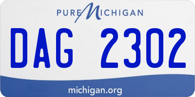MI license plate DAG2302
