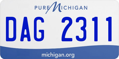 MI license plate DAG2311