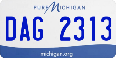 MI license plate DAG2313