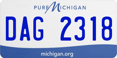 MI license plate DAG2318