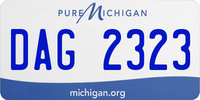 MI license plate DAG2323
