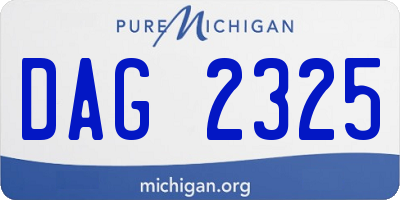MI license plate DAG2325