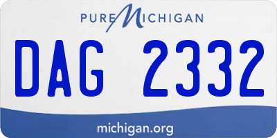 MI license plate DAG2332