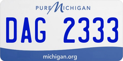 MI license plate DAG2333