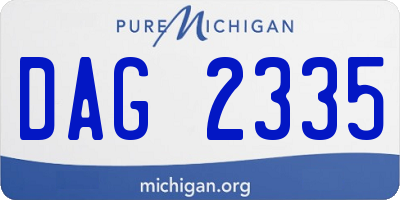 MI license plate DAG2335