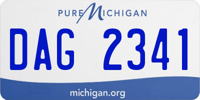 MI license plate DAG2341