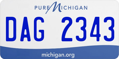 MI license plate DAG2343
