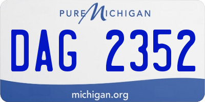 MI license plate DAG2352