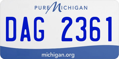 MI license plate DAG2361