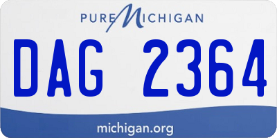 MI license plate DAG2364