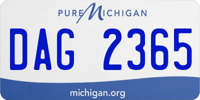 MI license plate DAG2365