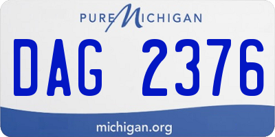 MI license plate DAG2376