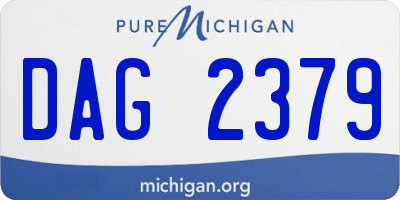 MI license plate DAG2379