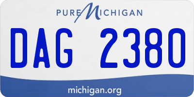 MI license plate DAG2380