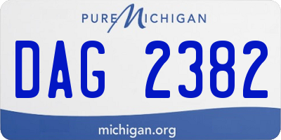 MI license plate DAG2382