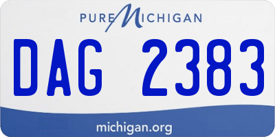 MI license plate DAG2383