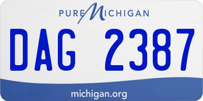 MI license plate DAG2387