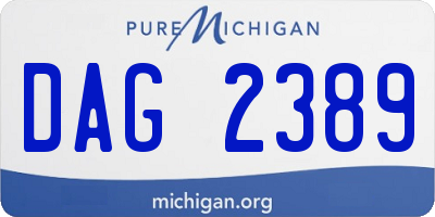 MI license plate DAG2389