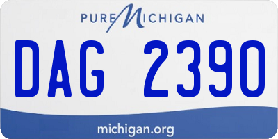 MI license plate DAG2390