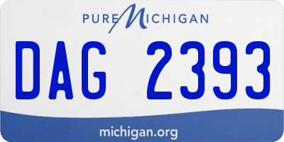 MI license plate DAG2393