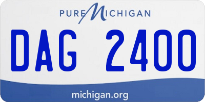 MI license plate DAG2400