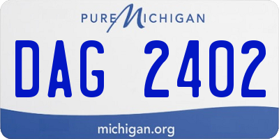 MI license plate DAG2402