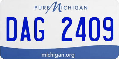 MI license plate DAG2409