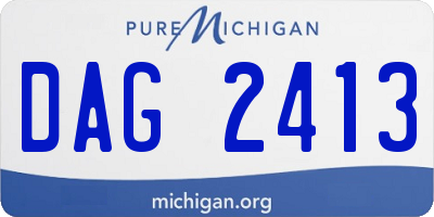 MI license plate DAG2413