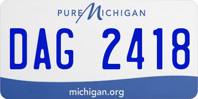 MI license plate DAG2418