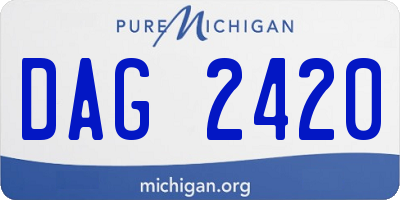 MI license plate DAG2420