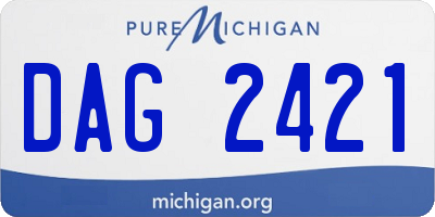 MI license plate DAG2421