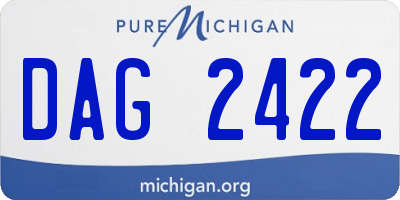 MI license plate DAG2422