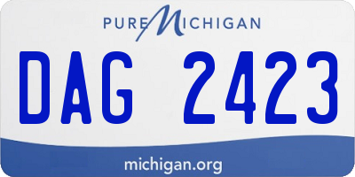 MI license plate DAG2423
