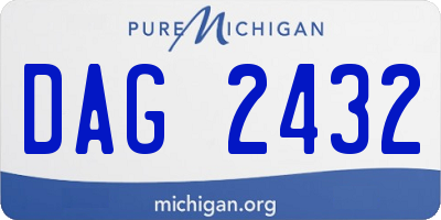 MI license plate DAG2432