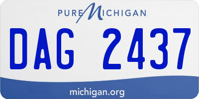 MI license plate DAG2437