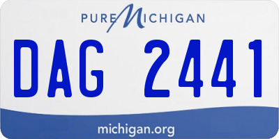 MI license plate DAG2441