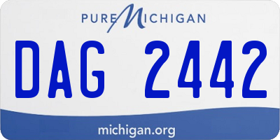 MI license plate DAG2442