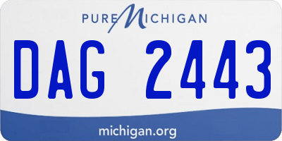 MI license plate DAG2443
