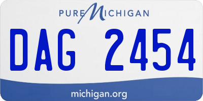 MI license plate DAG2454