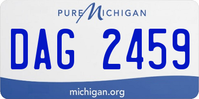 MI license plate DAG2459