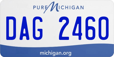 MI license plate DAG2460