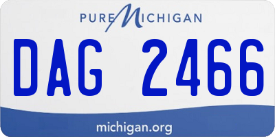 MI license plate DAG2466